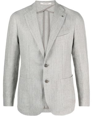 Tagliatore Blazer À Revers Crantés - Gris
