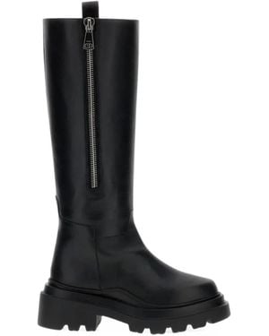 Plan C Zip-Fastening Lug-Sole Boots - Black