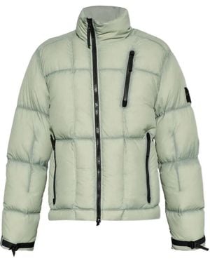 Stone Island Quilted Logo-Patch Jacket - Green