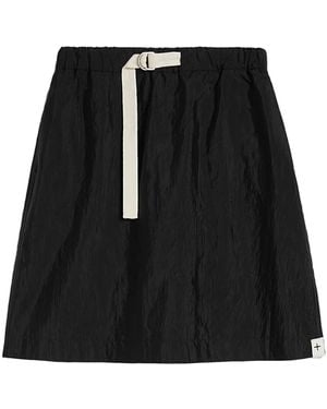 Jil Sander Buckled A-Line Miniskirt - Black