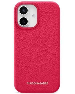Maison De Sabre Iphone 16 Leather Phone Case - Pink