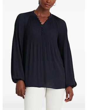Ralph Lauren Pleated Georgette Blouse - Blue