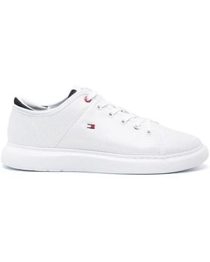 Tommy Hilfiger Embroidered-Logo Mesh Low-Top Trainers - White