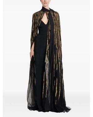 Elie Saab Mantella Con Decorazione Di Perline - Nero