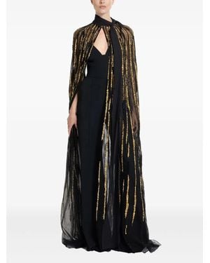 Elie Saab Bead-Embellished Cape - Black