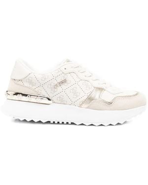 Guess Baskets À Logos - White