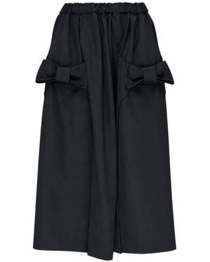 Comme des Garçons Bow-Detail Elasticated Maxi Skirt - Black