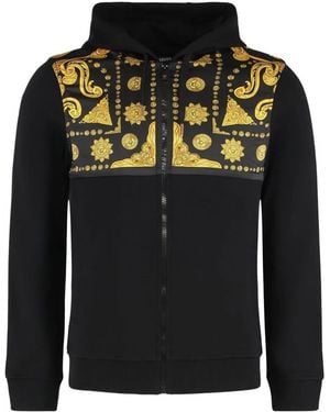 Versace Hoodie Met Print En Rits - Zwart