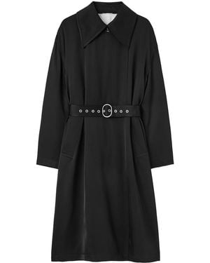 Jil Sander Trenchcoat mit gürtel aus seidenmischung - Schwarz