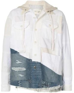Greg Lauren パッチワーク デニムジャケット - ブルー