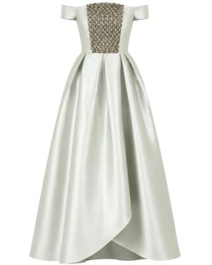 Loodyana Embellished Off-Shoulder Dress - White