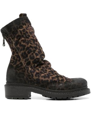 METISSE 40Mm Leopard-Print Slouch Boots - Black