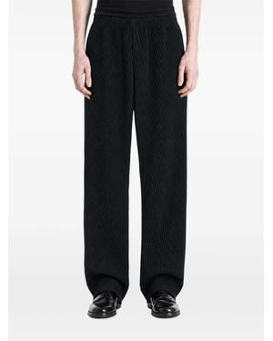 Homme Plissé Issey Miyake Slash Pleated Trousers - Black