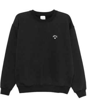 Arte' Sudadera Con Logo Bordado - Negro
