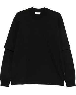 Yes London Layered-Sleeve Sweatshirt - Black