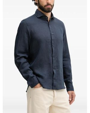 Joop! Pai Spread-Collar Button-Up Shirt - Blue