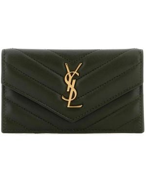Saint Laurent Quilted Card Holder - Black