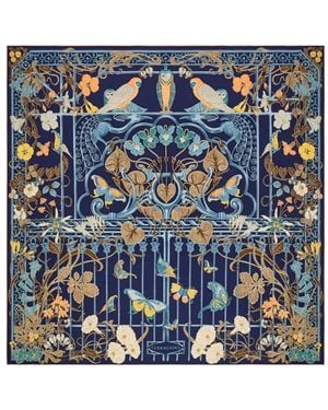 Ferragamo Seidenschal Mit Liberty-Print - Blau