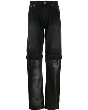 VTMNTS Bleach-Panel Straight-Leg Jeans - Black