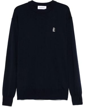 Etudes Studio Pull En Laine Mérinos À Col Rond - Bleu