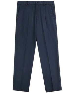 Fay Pleated Chino Pants - Blue