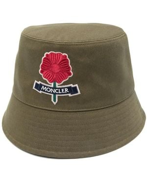 Moncler Logo-appliqué Bucket Hat - グリーン