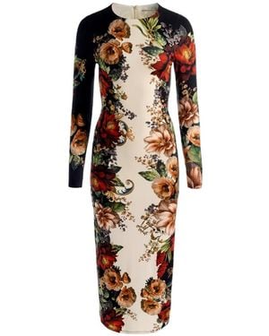 Alice + Olivia Delora Maxikleid Mit Blumenprint - Weiß