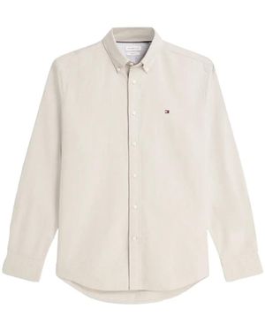 Tommy Hilfiger Logo-Embroidered Button-Down Shirt - White