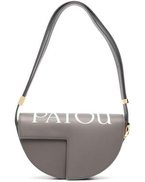 Patou Le Logo-Print Shoulder Bag - Gray