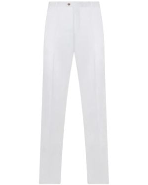Fedeli Pressed-Crease Tailored Trousers - White