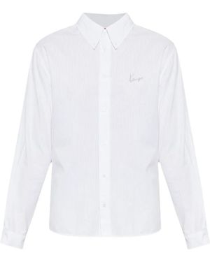 KENZO Camicia Con Logo Ricamato - Bianco