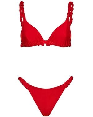 ME FUI Bikini À Fronces - Rouge