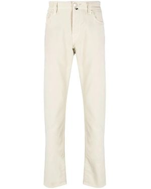 Sartoria Tramarossa Leonardo Logo-Patch Slim-Fit Trousers - Natural