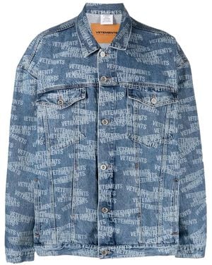 Vetements Blue Logo Denim Jacket - Men's - Cotton