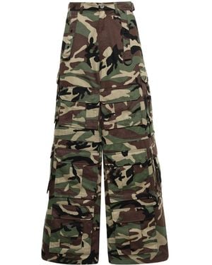 Vetements Camouflage-Print Wide-Leg Jeans - Green