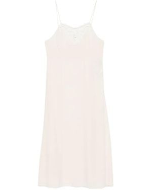 Chloé Lace-Trim Midi Dress - White