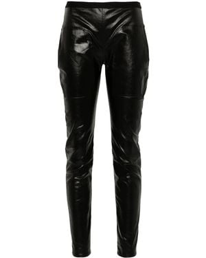 Rick Owens Coated-Finish Leggings - Black