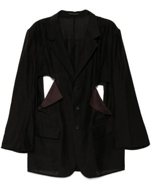 Yohji Yamamoto Cut-Out Blazer - Black