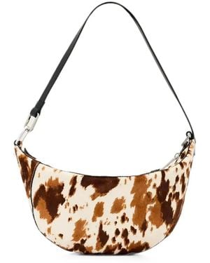 AllSaints Cow-Print Leather Shoulder Bag - Metallic