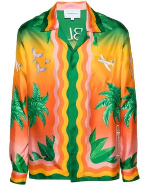 CASABLANCA Tennis Club En Fleur Shirt - Green