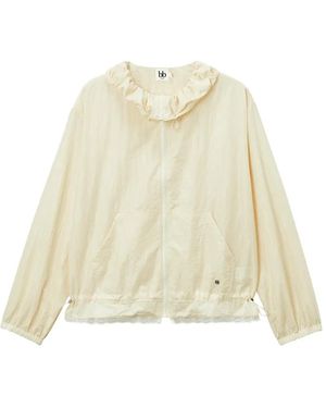 B+ AB Ruffled Cotton Jacket - Natural
