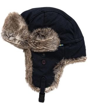 Fjallraven Singi Faux-Fur Trim Trapper Hat - Black