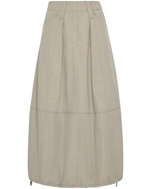 Brunello Cucinelli Drawstring Midi Skirt - White