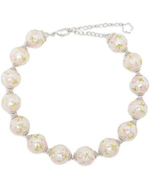ShuShu/Tong Collar Con Perlas Artificiales - Blanco