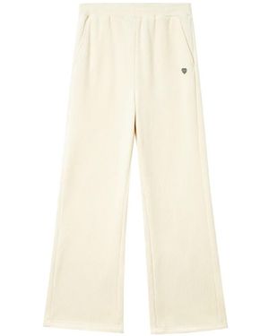Chocoolate Corduroy-Effect Wide-Leg Pants - White