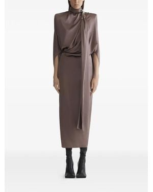 Mugler Scarf Draped Dress - Brown