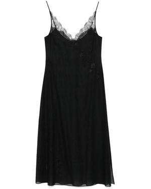 Carine Gilson Calais-Caudry Lace Maxi Nightdress - Black