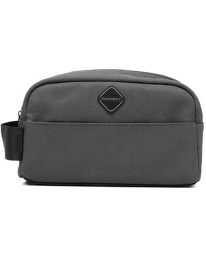 Hackett Hs Diamond Logo-Appliqué Wash Bag - Gray