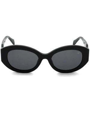 Blumarine Oval-Frame Sunglasses - Black