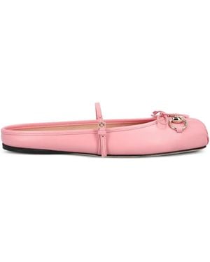 Gucci ホースビット レザーミュール - ピンク